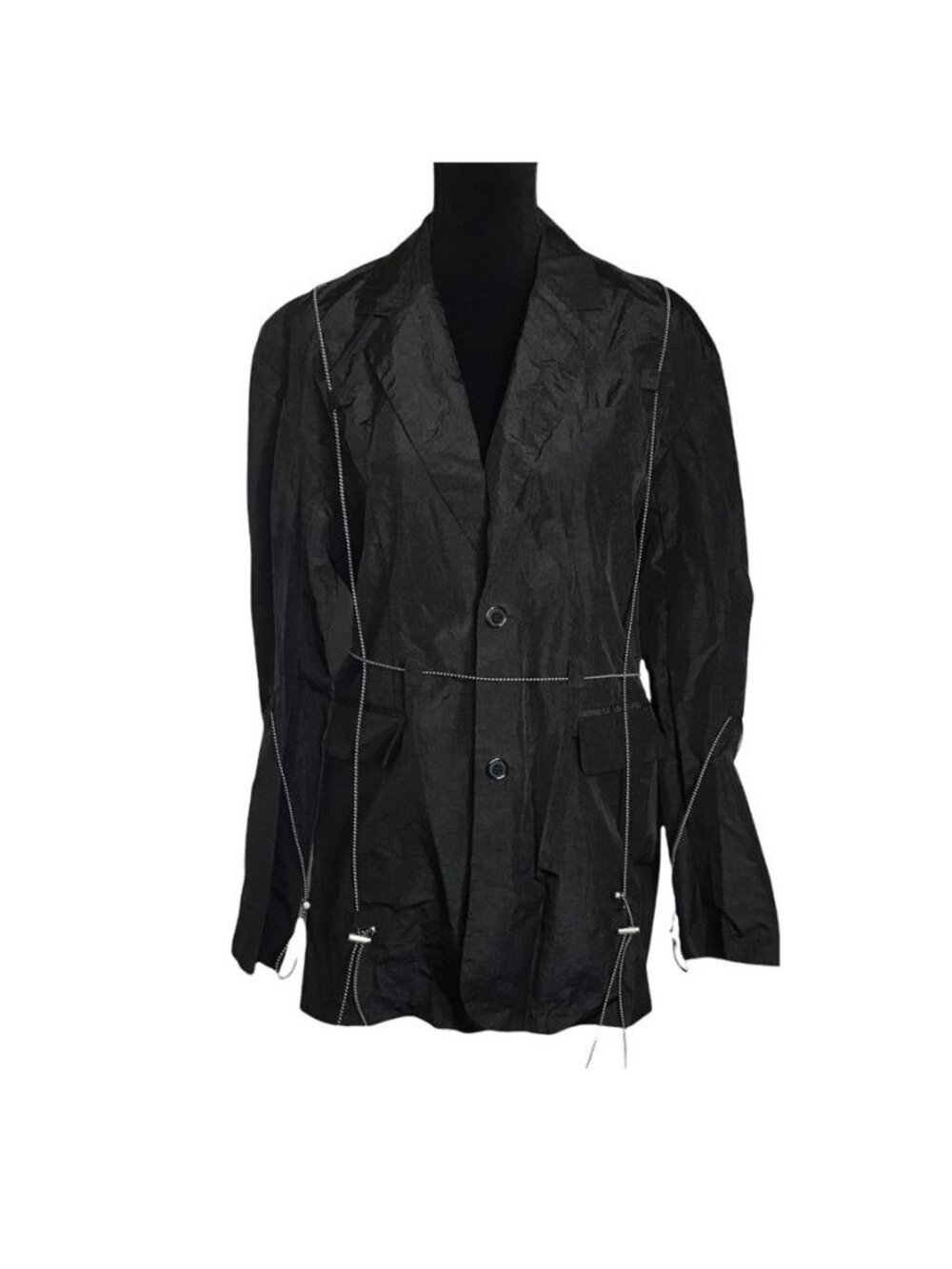 Collusion Women's Button Down Nylon Jacket in Black - Size 4